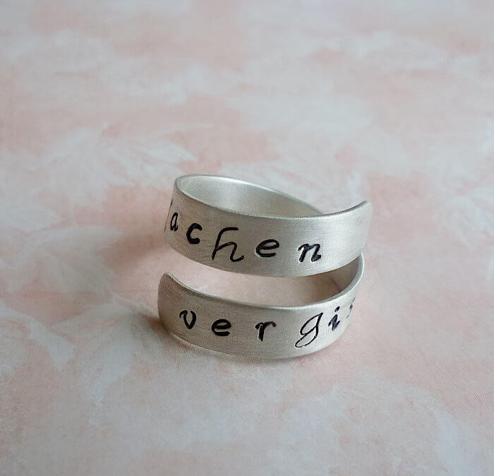 Don't Forget To Smile Wrap Ring - Einstellbarer Sterling Silber Don't Forget To Smile Wrap Ring - Einstellbarer Sterling Silber von CREATEMariaApostolou