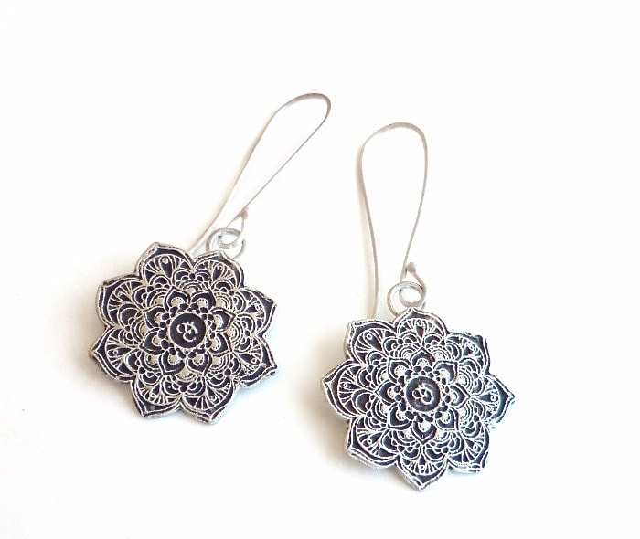 Mandala Ohrringe - Handgemachte Yoga Aus Oxidiertem Sterlingsilber Mandala Ohrringe - Handgemachte Yoga Aus Oxidiertem Sterlingsilber von CREATEMariaApostolou