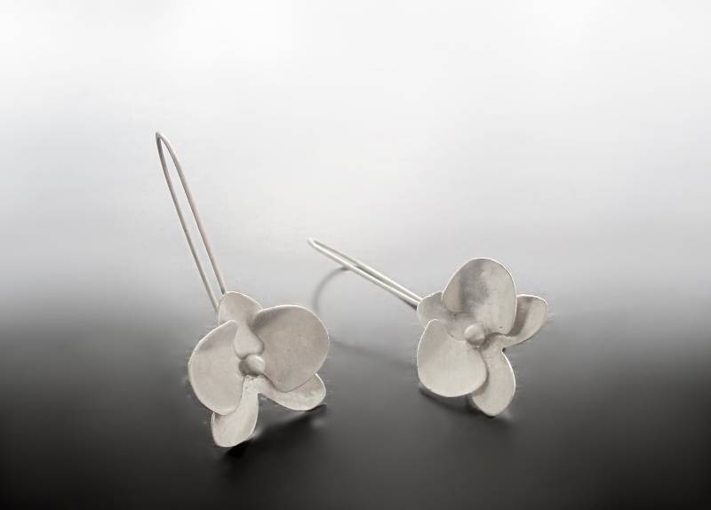 sterling Silber Orchidea Ohrringe - Handgemachte Blumen sterling Silber Orchidea Ohrringe - Handgemachte Blumen von CREATEMariaApostolou
