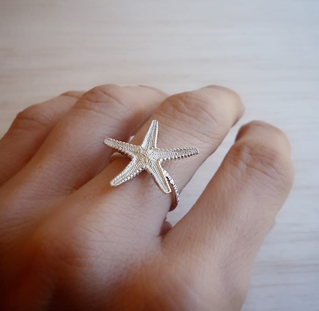 sterling Silber Seestern Ring - Größenverstellbar Sommerring sterling Silber Seestern Ring - Größenverstellbar Sommerring von CREATEMariaApostolou