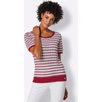 Witt Weiden Damen Leinen-Baumwoll-Pullover kirsche-weiß-geringelt von CREATION L PREMIUM