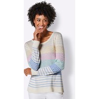 Witt Weiden Damen Seiden-Kaschmir-Pullover mint-rosé-geringelt von CREATION L PREMIUM