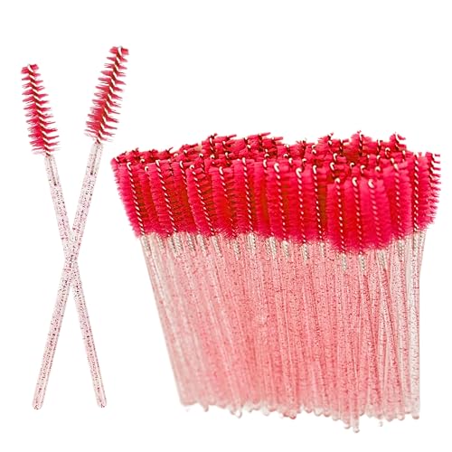 150 Stück Augenbrauenspulen, Premium Einweg-Wimpernpinsel-Spulen, Einweg-Mascara-Stäbe, Wimpernspulen Augenbrauen, Kosmetik-Make-up-Tools (Kristallrot), perfekt für die Pflege unterwegs von CREATISMO