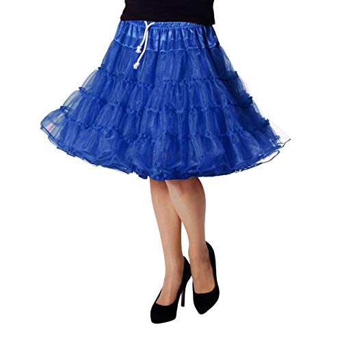 CREATIV DISCOUNT ® Petticoat-Deluxe, mehrlagig, Knielang, blau von CREATIV DISCOUNT