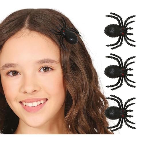 NEU Haarspangen Halloween Spinne mit Clip, schwarz, 3 Stück von CREATIV DISCOUNT