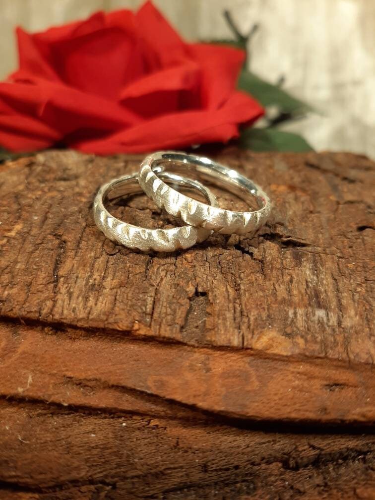 Eheringe Silber 925 Unikate Trauringe Partnerringe Freundschaftsringe Paar Ringe Hochzeitsringe von CREATIV66Schmuck