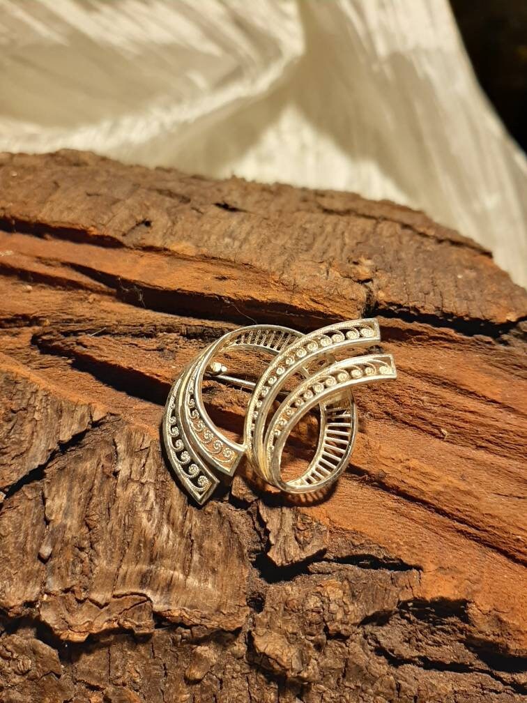 Filigrane Brosche, Anstecknadel, 835 Silber, Art Deko von CREATIV66Schmuck