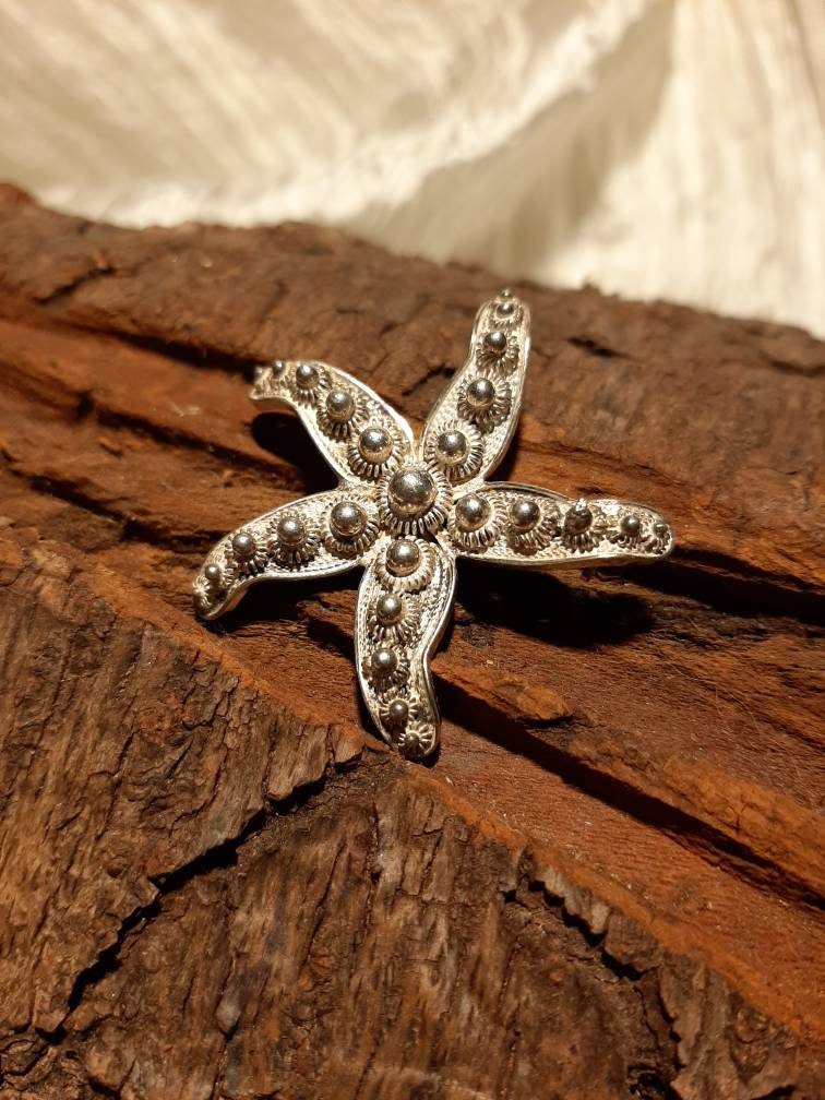 Seestern Brosche, Anstecknadel, 835 Silber, Filigran...sehr Schön Gearbeitet von CREATIV66Schmuck