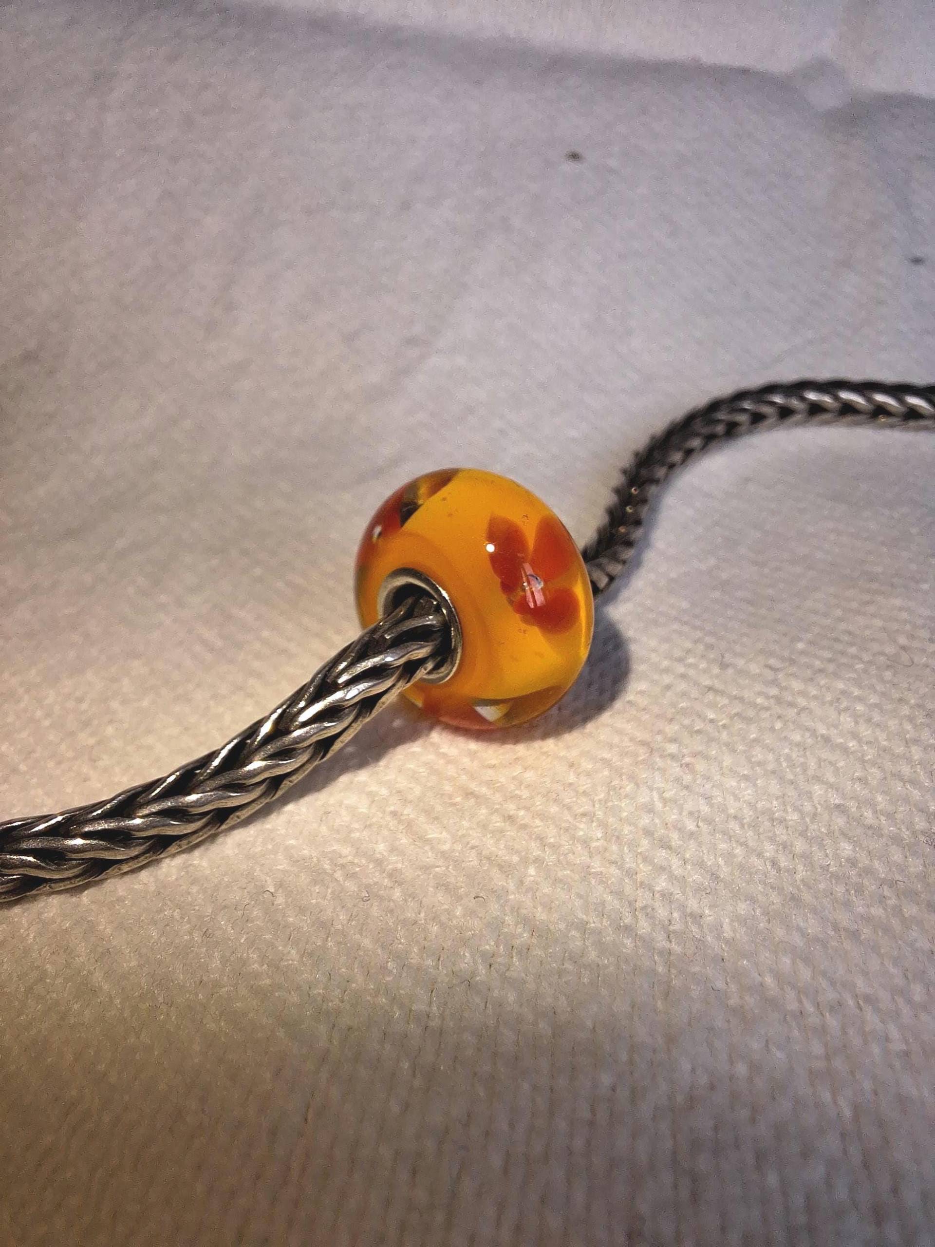 Trollbeads Orange Rote Blumen Trollperle Vintage Sammler von CREATIV66Schmuck