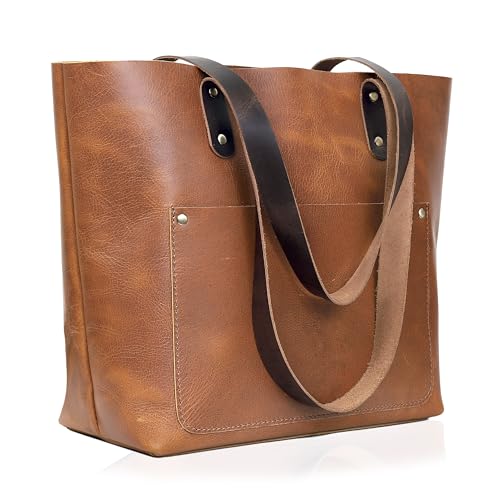 Leder-Tragetasche für Damen, stilvolle Schultertasche für Arbeit, Reisen und den täglichen Gebrauch, 31,8 x 31,8 x 12,7 cm (L x H x B) von CREATIVE LEATHER ART
