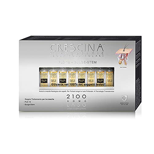 Crescina Follikuläre Inseln PLC12 BULGE STEM Anti-Haarausfall 2100 Man 40 Ampullen von CRESCINA