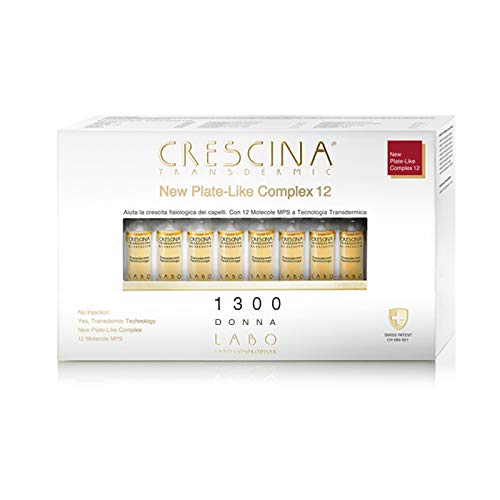 LABO CRESCINA TRANSDERMIC NEW PLATE-LIKE KOMPLETT, 12 Wachstum, 1300 Damen, 20 Ampullen von CRESCINA