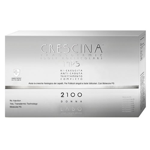 Labo Crescina, Transfermic MPS Insel, komplette Behandlung für Wachstum und Anti-Haarausfall 2100, Pflege für Damen, 10 + 10 Ampullen von CRESCINA