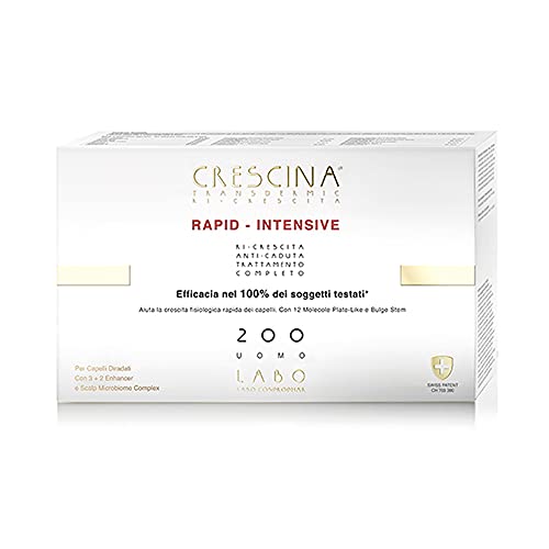 Labo Crescina Transdermic Rapid Intensive, doppelte Behandlung gegen Haarausfall und Nachwachsen, 200 Herren, 20 + 20 Ampullen Labo Crescina Transdermic Rapid Intensive, doppelte Behandlung gegen Haarausfall und Nachwachsen, 200 Herren, 20 + 20 Ampullen von CRESCINA