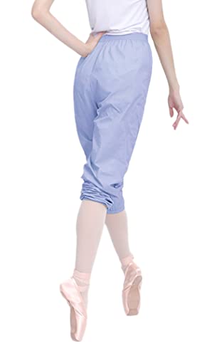 CRETUAO Tanzhosen Ballett Warm-up Hosen lose Trainingshosen dünne weiche Ripstop Hosen Leicht Gymnastikhose,Blau,L von CRETUAO