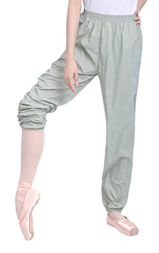 CRETUAO Tanzhosen Ballett Warm-up Hosen lose Trainingshosen dünne weiche Ripstop Hosen Leicht Gymnastikhose,Grün,XL von CRETUAO