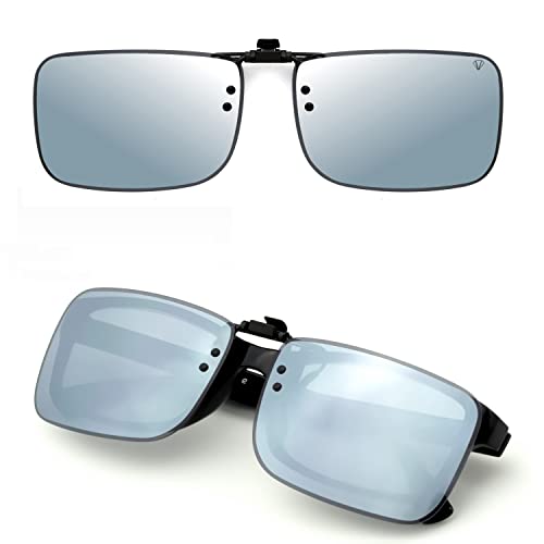 CREYESTAL Polarisiert Sonnenbrillen Aufsatz Brille, Sonnenbrille Clip, Anhebbar und Ultraleicht, Herren, Damen 100% UV400 von CREYESTAL