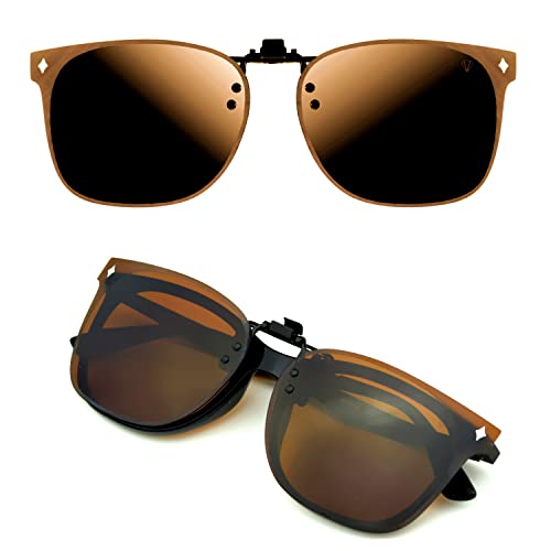 CREYESTAL Polarisiert Sonnenbrillen Aufsatz Brille, Sonnenbrille Clip, Anhebbar und Ultraleicht, Herren, Damen 100% UV400 von CREYESTAL