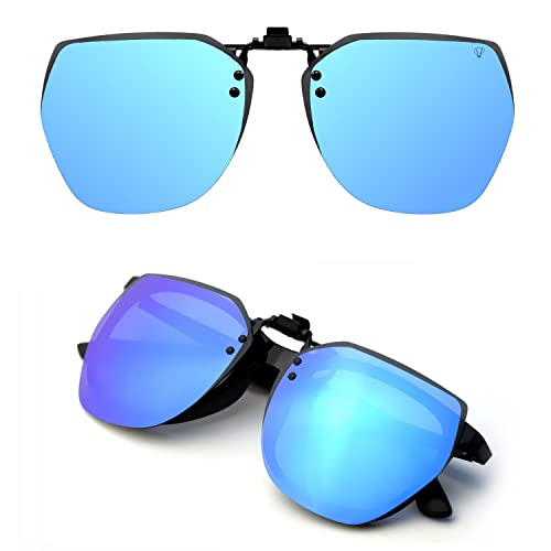 CREYESTAL Polarisiert Sonnenbrillen Aufsatz Brille, Sonnenbrille Clip, Anhebbar und Ultraleicht, Herren, Damen 100% UV400 von CREYESTAL