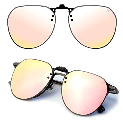 CREYESTAL Polarisiert Sonnenbrillen Aufsatz Brille, Sonnenbrille Clip, Anhebbar und Ultraleicht, Herren, Damen 100% UV400 von CREYESTAL