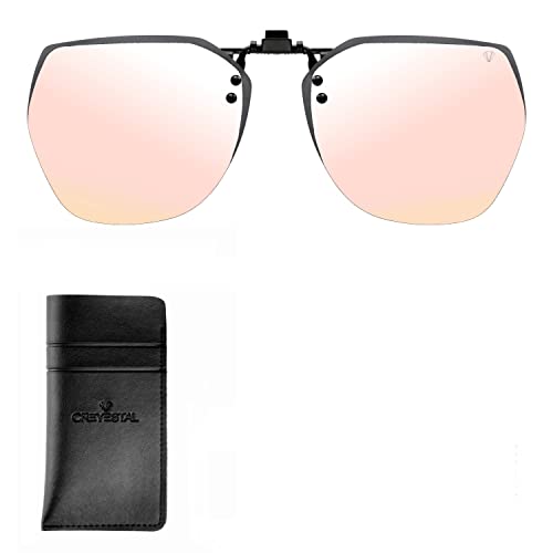 CREYESTAL Polarisiert Sonnenbrillen Aufsatz Brille, Sonnenbrille Clip, Anhebbar und Ultraleicht, Herren, Damen 100% UV400 von CREYESTAL