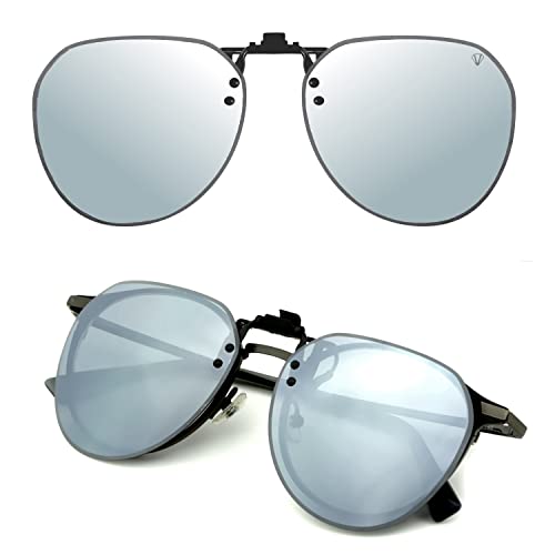 CREYESTAL Polarisiert Sonnenbrillen Aufsatz Brille, Sonnenbrille Clip, Anhebbar und Ultraleicht, Herren, Damen 100% UV400 von CREYESTAL