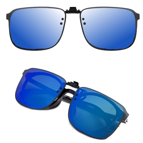 CREYESTAL Polarisiert Sonnenbrillen Aufsatz Brille, Sonnenbrille Clip, Anhebbar und Ultraleicht, Herren, Damen 100% UV400 von CREYESTAL