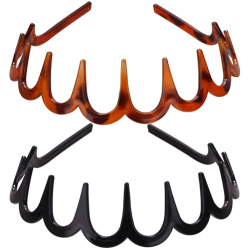 2 Stück Zickzack Haarschmuck Hai Zahn Stirnbänder, Welliger gezahnter Haarreif, Rutschfeste Kunststoff modische Haarbänder for Damen Alltag Yoga Spa Partys-2pcs Mixed color 2 Stück Zickzack Haarschmuck Hai Zahn Stirnbänder, Welliger gezahnter Haarreif, Rutschfeste Kunststoff modische Haarbänder for Damen Alltag Yoga Spa Partys-2pcs Mixed color von CRGANGZY