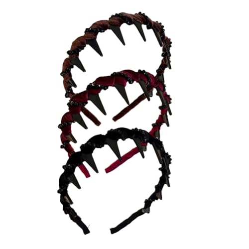 3 Stück Samt Glitzer Haarbänder for Frauen und Mädchen, Rutschfeste Wellen Haarreifen mit Funkelnden Diamant Details, Stilvolle Haaraccessoires Geschenkset von CRGANGZY