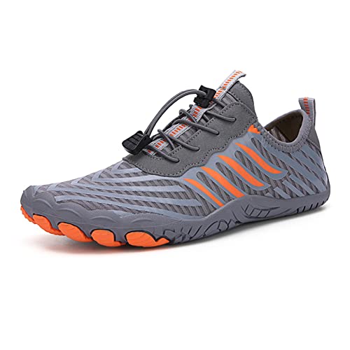 CRGANGZY 1 Paar atmungsaktives schnell trocknendes Anti-Slip-Sommer-Wasser barfuß Schuhe for Unisex (41 Grau) von CRGANGZY