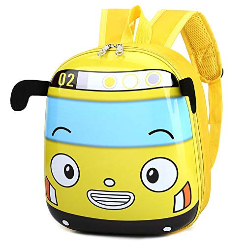 CRGANGZY 3D Cartoon Bus Kleinkind Rucksack Klein Kindergarten Kinder Schultasche Schultasche Büchertasche for Jungen Mädchen Go for An Outing, gelb von CRGANGZY