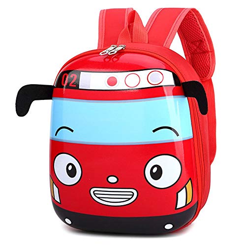 CRGANGZY 3D Cartoon Bus Kleinkind Rucksack Klein Kindergarten Kinder Schultasche Schultasche Büchertasche for Jungen Mädchen Go for An Outing, rot von CRGANGZY