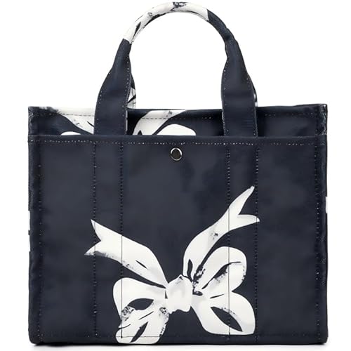 CRGANGZY Canvas -Einkaufstasche Umhängetasche Casual Top Griff Handtasche for Frauen arbeiten (schwarz) (blau) von CRGANGZY