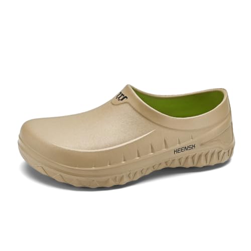 CRGANGZY Chef Schuhe Leichte Arbeitsschuhe Nicht rutschende Sicherheitsschuhe im Freien wasserdicht Bequeme Wanderschuhe Öldicht for Hotelrestaurant (42 Khaki) von CRGANGZY