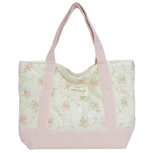 CRGANGZY Damen-Einkaufstasche mit gestepptem Blumenmuster, elegante Handtasche, Patchwork, stilvolle Pendlertasche, weich, großes Fassungsvermögen for Party-Urlaub (Stil 4) von CRGANGZY