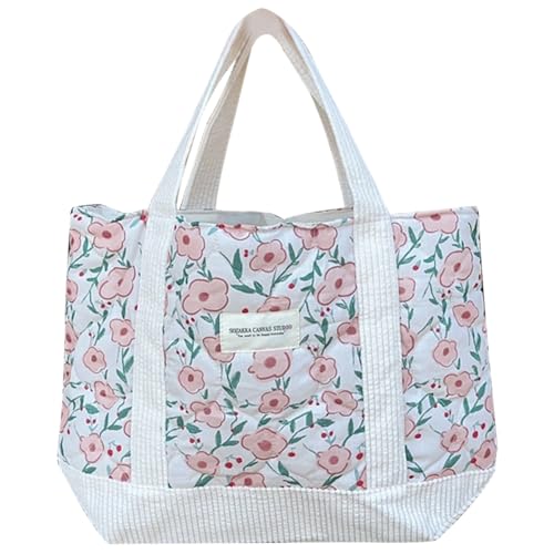 CRGANGZY Damen-Tragetasche mit gestepptem Blumenmuster, modische Umhängetasche, Patchwork, stilvolle Pendeltasche, großes Fassungsvermögen für Party-Urlaub (Stil 6) von CRGANGZY