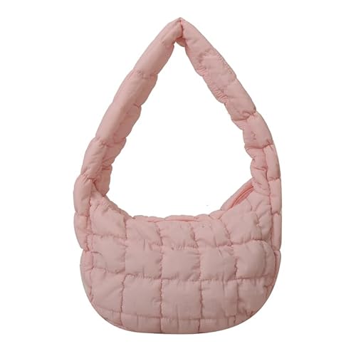 CRGANGZY Damen-Umhängetasche mit Diamant-Stickerei, Winter-Puffer-Handtasche (Rosa) (Rosa) von CRGANGZY