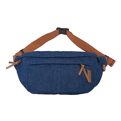 CRGANGZY Denim Messenger Brusttasche Harajuku Männer Frauen Casual Brusttaschen Große Kapazität Verstellbare Schultergurte Einfarbig Mode Weibliche Hüfttasche (Dunkelblau) von CRGANGZY