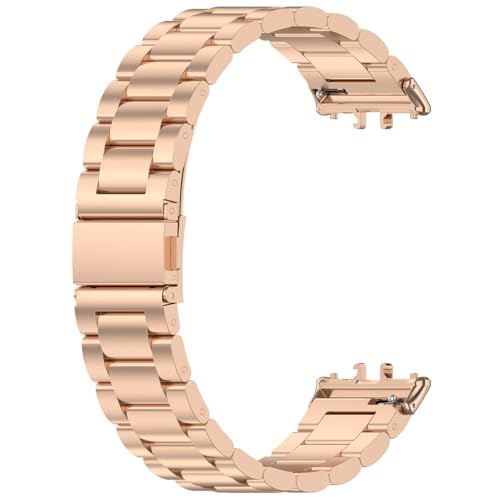 CRGANGZY Edelstahlarmband, verstellbares Ersatz-Uhrenarmband, Schnellverschluss-Armbänder, Armbandbänder for Fit 3 SM-R390 Band (Roségold) von CRGANGZY