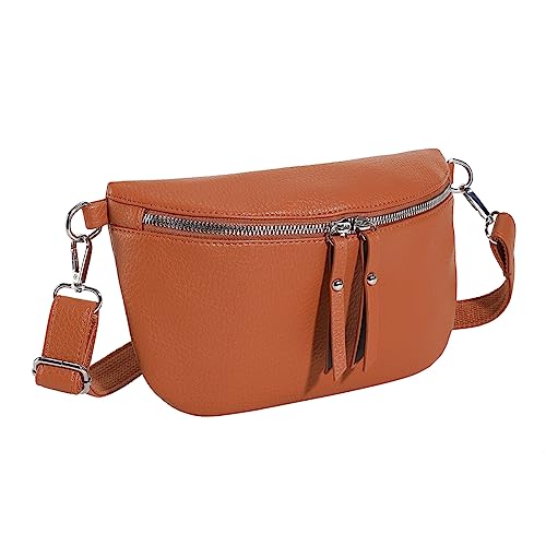 CRGANGZY Einfache einfarbige Damen-Gürteltasche aus PU-Umhängetasche, modische Umhängetasche for Herren und Damen (braun) von CRGANGZY