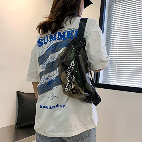 CRGANGZY FODEULE Schulter Sache Unisex Clear PVC HIP Bauch Bananen Bum Bag Multifunktional Einstellbarer Schnallenriemen for Männer Männer (schwarz) von CRGANGZY