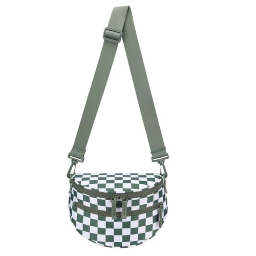 CRGANGZY Fanny Pack mit verstellbarem Gurtanbeutel -Sling -Beutel for Frauen (grüner kariert) (Stil 8) von CRGANGZY