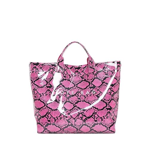 CRGANGZY Frauen PU Handtasche Mode Handheld -Tasche Schlangenmuster Chic Hobo Tasche (Rose Rot) von CRGANGZY