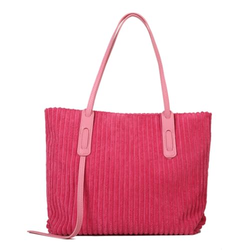 CRGANGZY Große Damen-Umhängetasche mit Reißverschluss, Vintage-Handtasche, vielseitige Retro-Umhängetasche, lässige Mode-Einkaufstasche (Rosa) von CRGANGZY