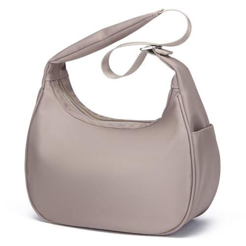 CRGANGZY Halbmondförmige Umhängetasche for Damen, große Kapazität, vielseitige Achseltasche, verstellbarer Riemen, einfache Umhängetasche, Tagestasche for Damen (Beige) von CRGANGZY