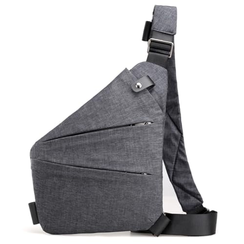 CRGANGZY Herren-Mode-Brusttasche, multifunktionale Gürteltasche, große Kapazität, einfache Umhängetasche, Anti-Diebstahl-Tasche, Verstellbarer Riemen, ergonomische Mini-Umhängetasche (graue von CRGANGZY