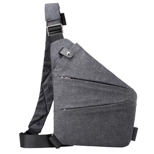 CRGANGZY Herren-Mode-Brusttasche, multifunktionale Gürteltasche, große Kapazität, einfache Umhängetasche, Anti-Diebstahl-Tasche, Verstellbarer Riemen, ergonomische Mini-Umhängetasche (graue von CRGANGZY