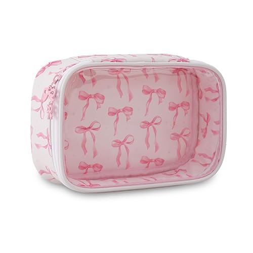 CRGANGZY Klarer Bowknot Make -up -Tasche transparent Bowknot Lackiertes Toilettenkosmetikbeutel Mode Kosmetische Aufbewahrungskoffer for Ladiy Girl Frau Outdoor Reisen von CRGANGZY