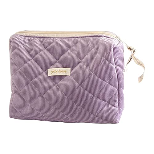 CRGANGZY Ladies WASH-SABE Bag Großkapazität Organizer Kupplungsbeutel Multifunktion gelegentlich tragbares einfaches Quilt for Wochenendurlaub (Purple Cord) von CRGANGZY