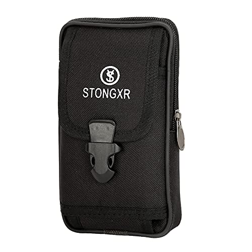CRGANGZY Männer Taillenbeutel tragbarer Oxford-Stoff-Cross-Body-Umhängetaschen Einschichtiger Brieftasche Reißverschluss zum Angeln Wanderradfahren (schwarzer Stil Zwei) von CRGANGZY